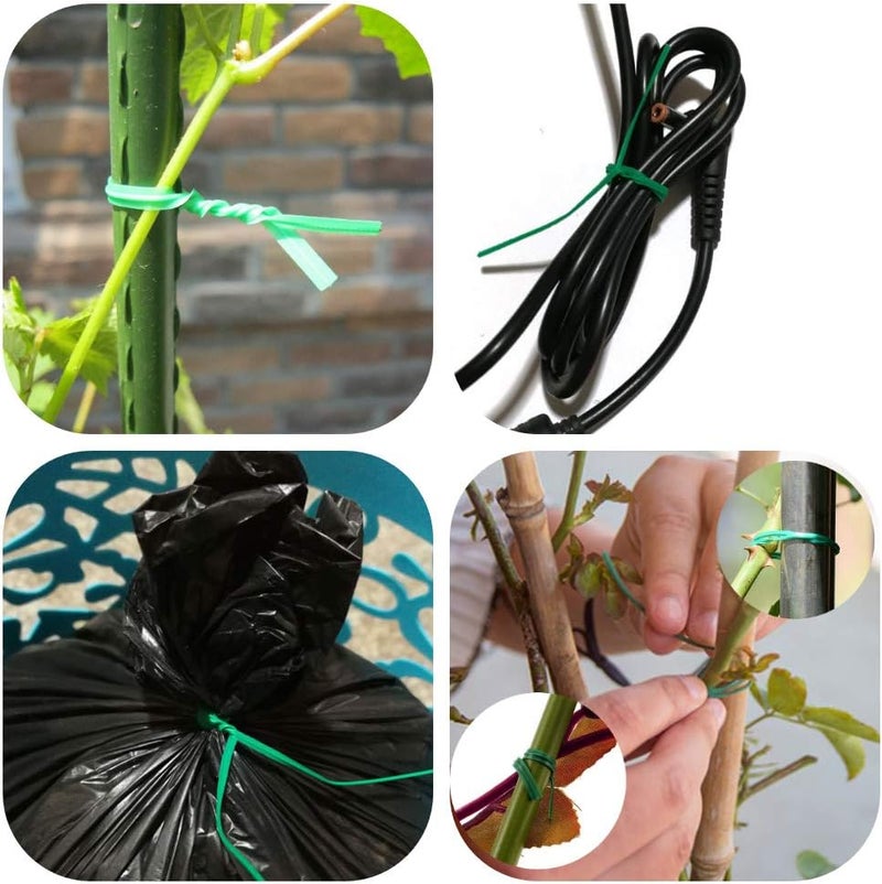 POYEE 6" 15cm Garden Twist Ties Plastic Garden Plant Support Cable Cord Ties (500, Green) - Image 5