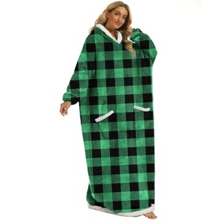 2025 Winter Blanket with Extended Vertical Pockets, Fleece Casual Lazy Blanket, Flannel Lamb Wool Tv Blanket Green and black plaid - pzsku/Z1B590B3BD2C7081F9B46Z/45/1746197810/3698e704-449b-44e8-8f57-1701a23ee3f7