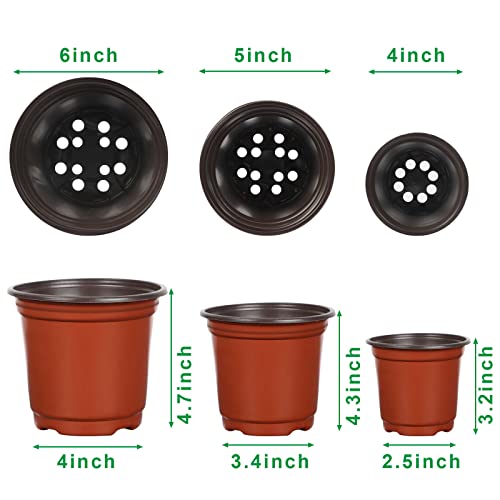 Augshy 120 Pcs Plastic Plants Nursery Pot Indoor Outdoor Seed Starting Pots 456Inch - Image 3