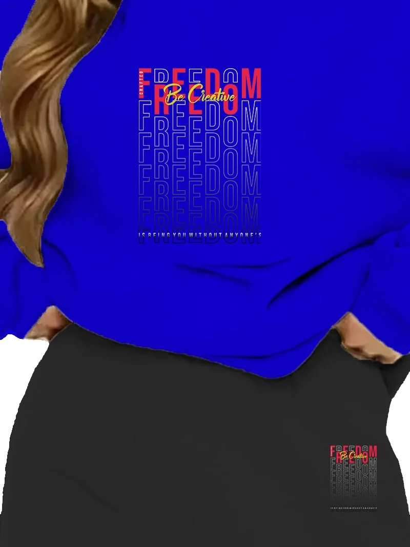 دوغ فش Tracksuit Set Oversize Freedom Printed Tracksuit Set,lover,couple Combination Navy Blue