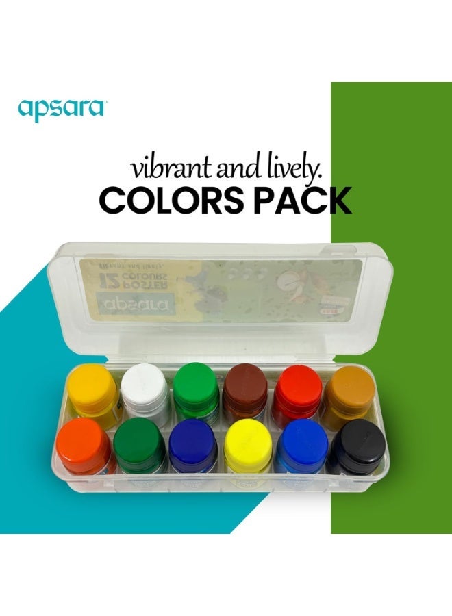 Apsara Poster Colors - 12 Shades (Multicolor) - Image 5
