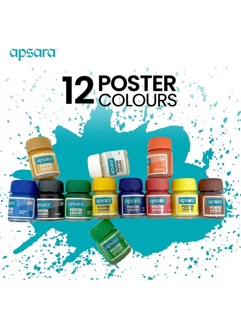 Apsara Poster Colors - 12 Shades (Multicolor) - Image 1