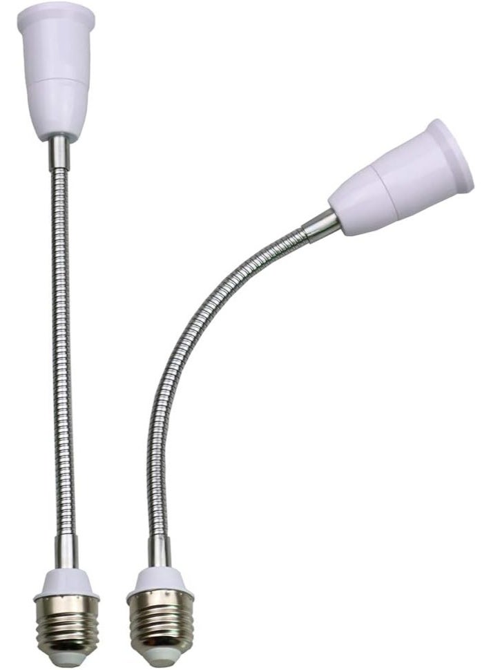 E26/E27 Light Socket Extender Adapter,E26 to E26 Socket Extender, 30CM/12 Inch Extension,Bendable Flexible Gooseneck Adjustable Extension Socket Extender Adaptor (2-Pack) - Image 1