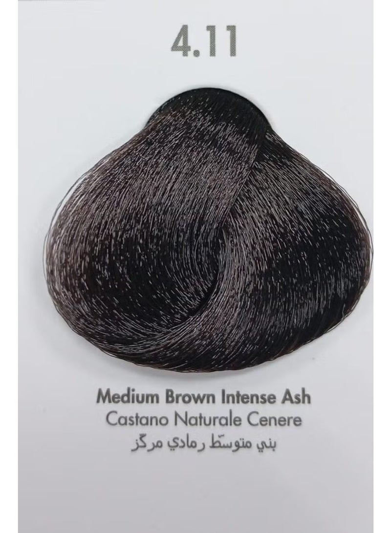 VIZO PROFESSIONAL Vizo Permanent Hair Color Cream Medium Brown Intense Ash 4.11 120ml - Image 3