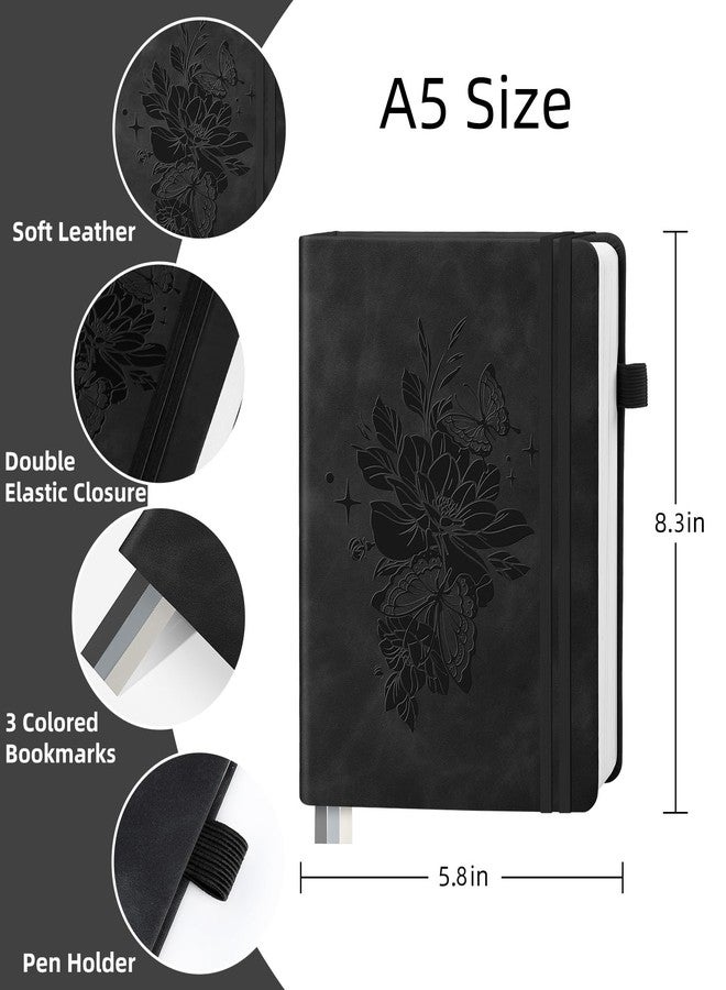ALKALO Lined Journal Notebook 365 Pages, A5 Leather Journals for Writing Women & Men, Hardcover Notebook with 100GSM Thick Paper, Daily Journal Notebook for Travel, Work, School, Note Taking, College Ruled - Image 2