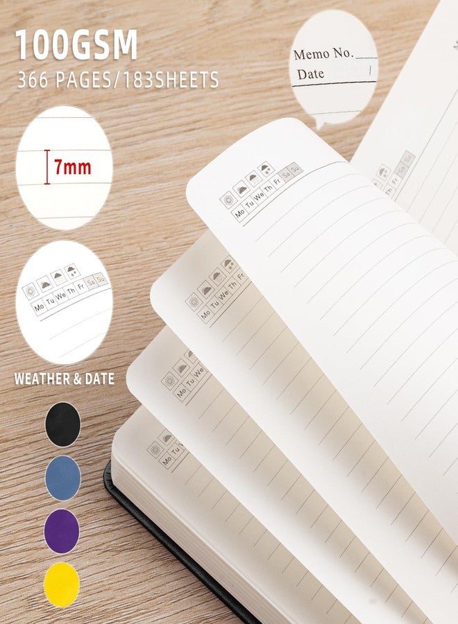 ALKALO Lined Journal Notebook 365 Pages, A5 Leather Journals for Writing Women & Men, Hardcover Notebook with 100GSM Thick Paper, Daily Journal Notebook for Travel, Work, School, Note Taking, College Ruled - Image 4