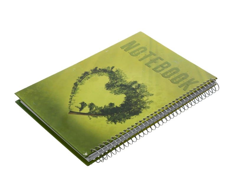 Extra Line University Notebook Spiral Wire 120 Pages Heart Shape Green Hard Cover A4 notebook with smooth pages and strong binding green - Image 1