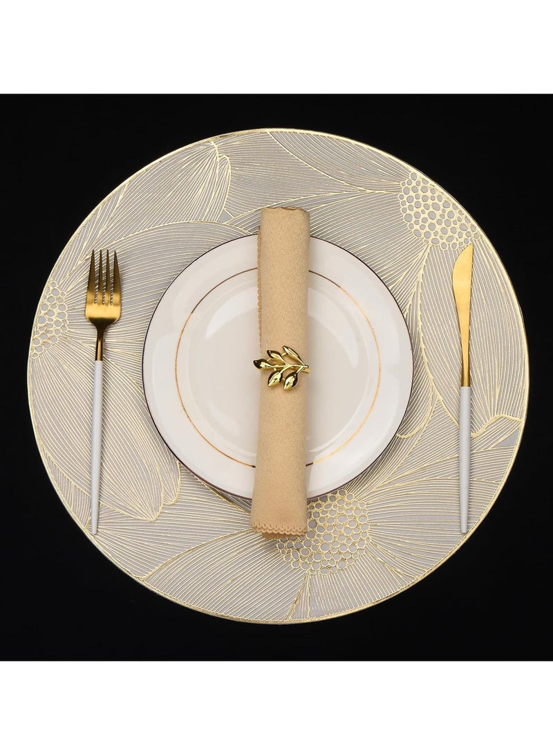 Placemats Set of 6, Heat Resistant Washable Waterproof Oil-Proof Placemats, Wrinkle Free Kitchen Dining Table Mats - Image 1