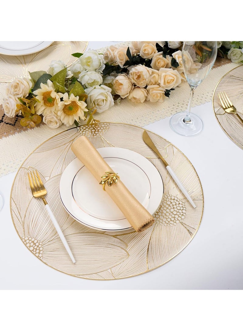 Placemats Set of 6, Heat Resistant Washable Waterproof Oil-Proof Placemats, Wrinkle Free Kitchen Dining Table Mats - Image 2