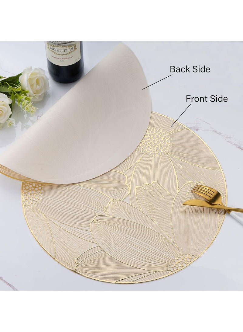 Placemats Set of 6, Heat Resistant Washable Waterproof Oil-Proof Placemats, Wrinkle Free Kitchen Dining Table Mats - Image 3