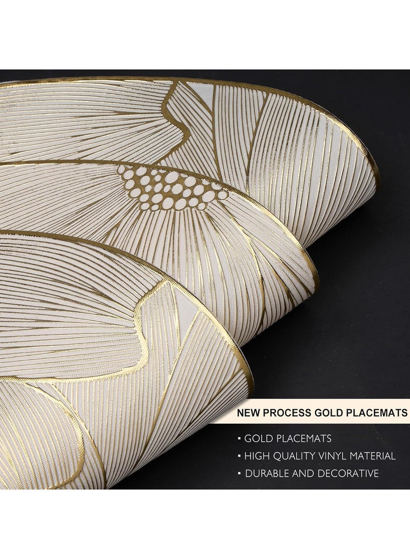 Placemats Set of 6, Heat Resistant Washable Waterproof Oil-Proof Placemats, Wrinkle Free Kitchen Dining Table Mats - Image 4