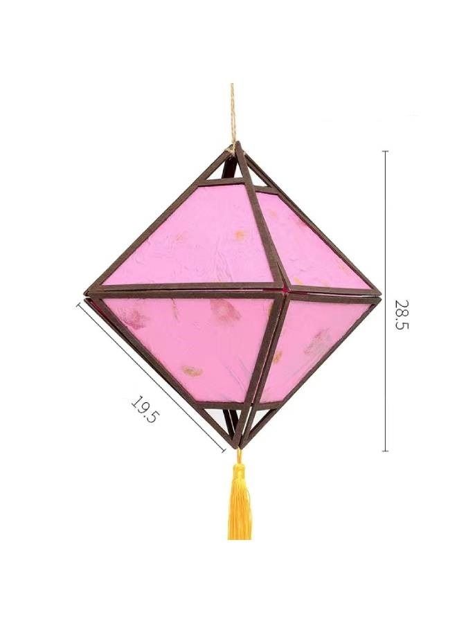 fashionhome Rhombus Portable Lantern with Tassel Light Lamp for Diwali Spring Festival Home Decoration - Image 2