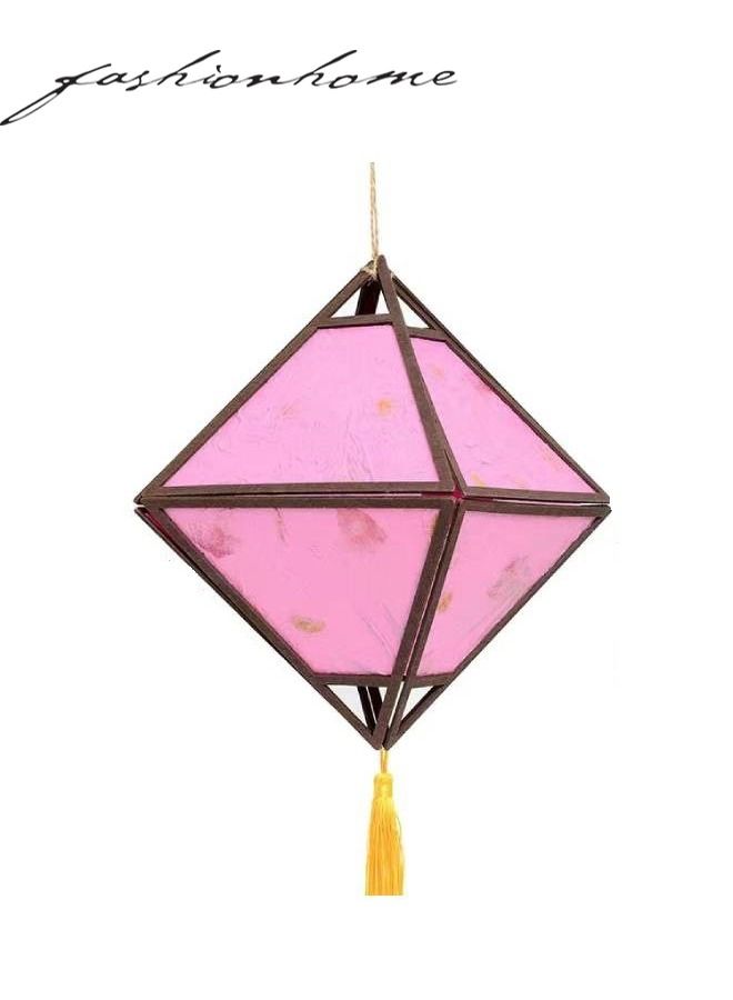 fashionhome Rhombus Portable Lantern with Tassel Light Lamp for Diwali Spring Festival Home Decoration - Image 1