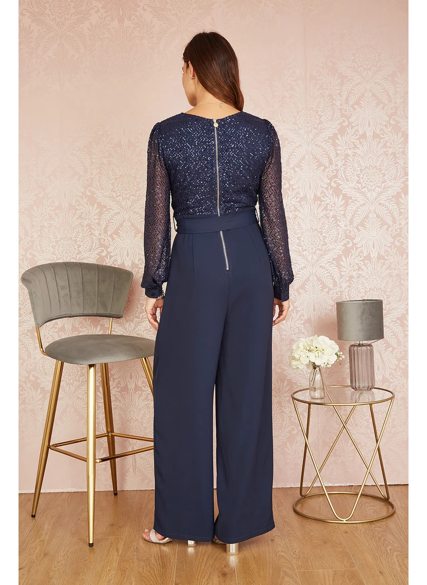 Yumi Sequin Jumpsuit With Long Sleeves