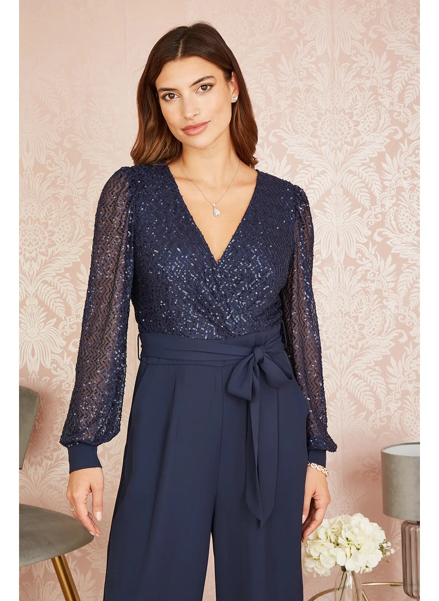 Yumi Sequin Jumpsuit With Long Sleeves