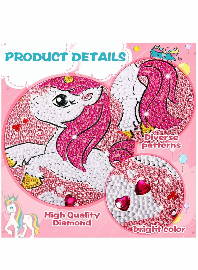 Excefore Diamond Painting Kits for Kids 6 Packs 6x6 Inch Arts & Crafts Wooden Frame Gem Art Unicorn Stickers Kids' Mosaic DIY Embroidery Gift - Image 4