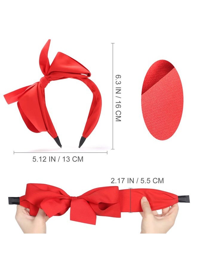WantGor - Bow Headbands for Women, Big Bowknot Hair Hoop, Hair Band Bows, Hair Accessories (Red, 1 Count Pack of 1) - Image 1