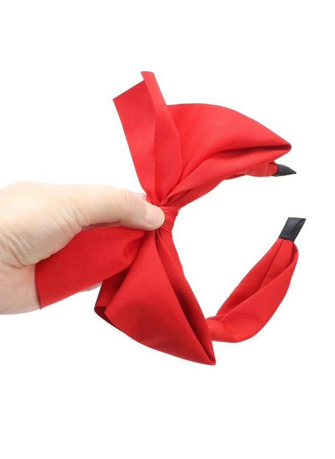 WantGor - Bow Headbands for Women, Big Bowknot Hair Hoop, Hair Band Bows, Hair Accessories (Red, 1 Count Pack of 1) - Image 1