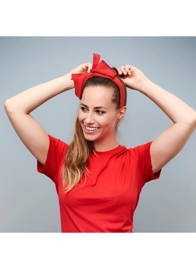 WantGor - Bow Headbands for Women, Big Bowknot Hair Hoop, Hair Band Bows, Hair Accessories (Red, 1 Count Pack of 1) - Image 1