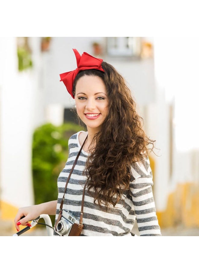 WantGor - Bow Headbands for Women, Big Bowknot Hair Hoop, Hair Band Bows, Hair Accessories (Red, 1 Count Pack of 1) - Image 1