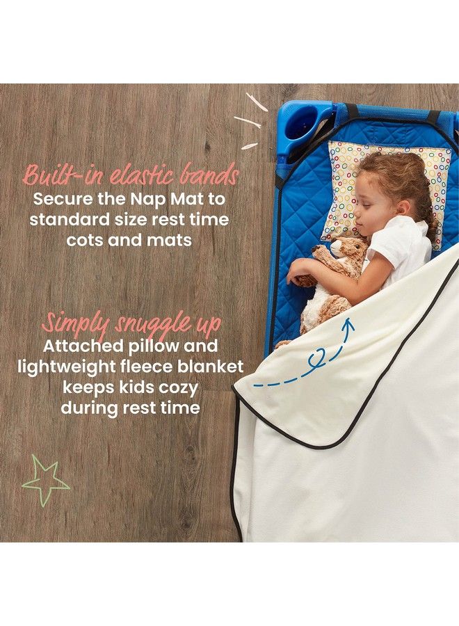 ECR4Kids Toddler Nap Mat Companion Portable Allinone Preschool/Daycare Nap Bundle With Builtin Liner Blanket And Removable Pillow Loopty Loop Design  - Image 4
