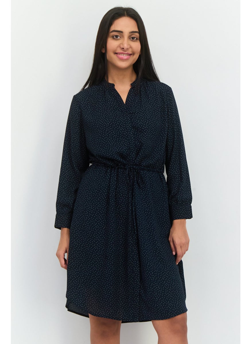 SELECTED FEMME - Women Allover Printed Mini Dress, Dark Navy - Image 1