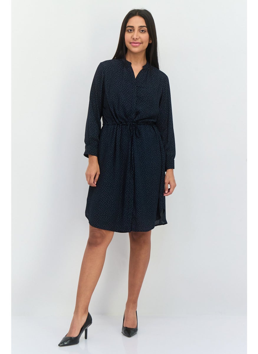 SELECTED FEMME - Women Allover Printed Mini Dress, Dark Navy - Image 1