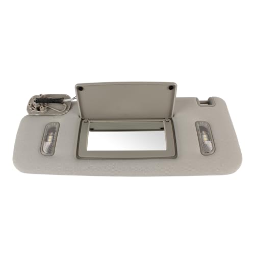 PEVAST Left Driver Side Sun Visor with LED Lights Compatible with 2014-2019 GMC Sierra/Sierra Denali 1500 2500 3500 2014-2019 Chevrolet Silverado 1500 2500 3500 Sunvisor Replace 23459654 (Gray) - Image 1