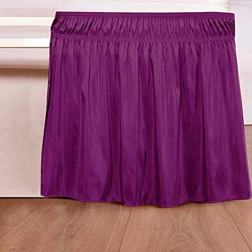 YRM Bedding's Purple Bed Skirt Wrap Around 600 Microfiber with Easy Fit with 15 Inch Tailored Drop Shrinkage and Fade Resistant with Microfiber 15 Bed Skirt Double Bed 48 x 72 - Image 3