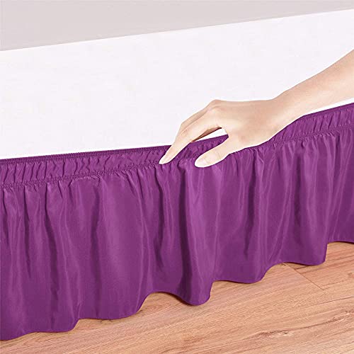 YRM Bedding's Purple Bed Skirt Wrap Around 600 Microfiber with Easy Fit with 15 Inch Tailored Drop Shrinkage and Fade Resistant with Microfiber 15 Bed Skirt Double Bed 48 x 72 - Image 5