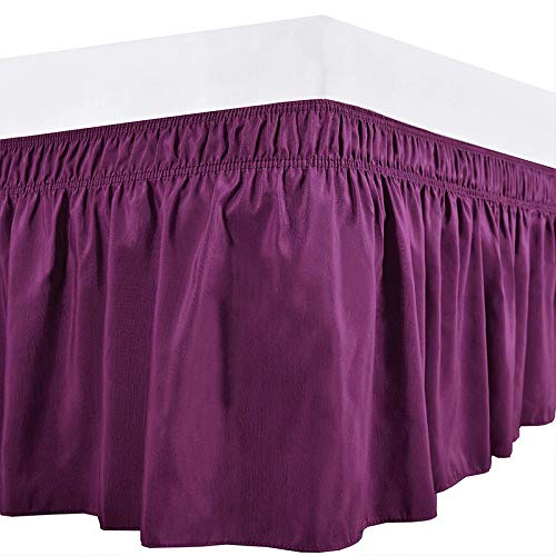 YRM Bedding's Purple Bed Skirt Wrap Around 600 Microfiber with Easy Fit with 15 Inch Tailored Drop Shrinkage and Fade Resistant with Microfiber 15 Bed Skirt Double Bed 48 x 72 - Image 4