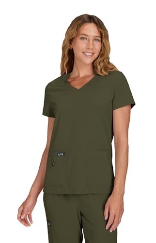 KOI Basics 373 Women's Becca Scrub Top Olive Green Medium - Image 1
