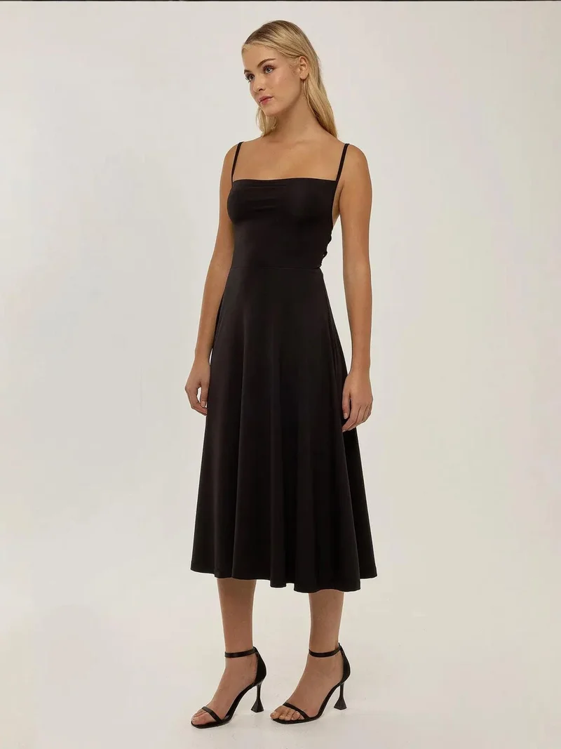 HICCUP A-Line Sleeveless Maxi Dress with Laced Closure