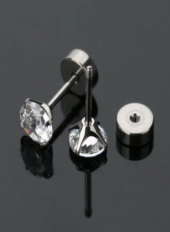 MJust Titanium Earrings for Women Men 20G Flat Back Earrings 2-5MM Cubic Zirconia Hypoallergenic Earrings for Sensitive Ears - Image 5