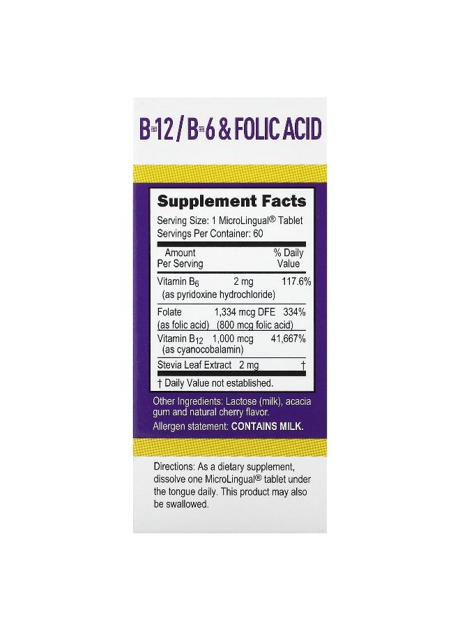 Superior Source Superior Source, Cyanocobalamin B-12, B-6 & Folic Acid, 60 MicroLingual Instant Dissolve Tablets  - Image 2