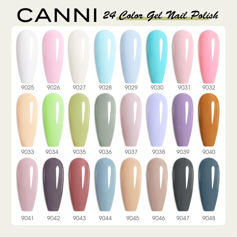 CANNI CC2 Gel Nail Polish Set, 30 Pcs 9ml White Pink Nude Blue Pastel Gel Polish Kit Soak Off LED Natural Nail Polish Set Nail Art Starter Manicure Salon DIY at Home - Image 3