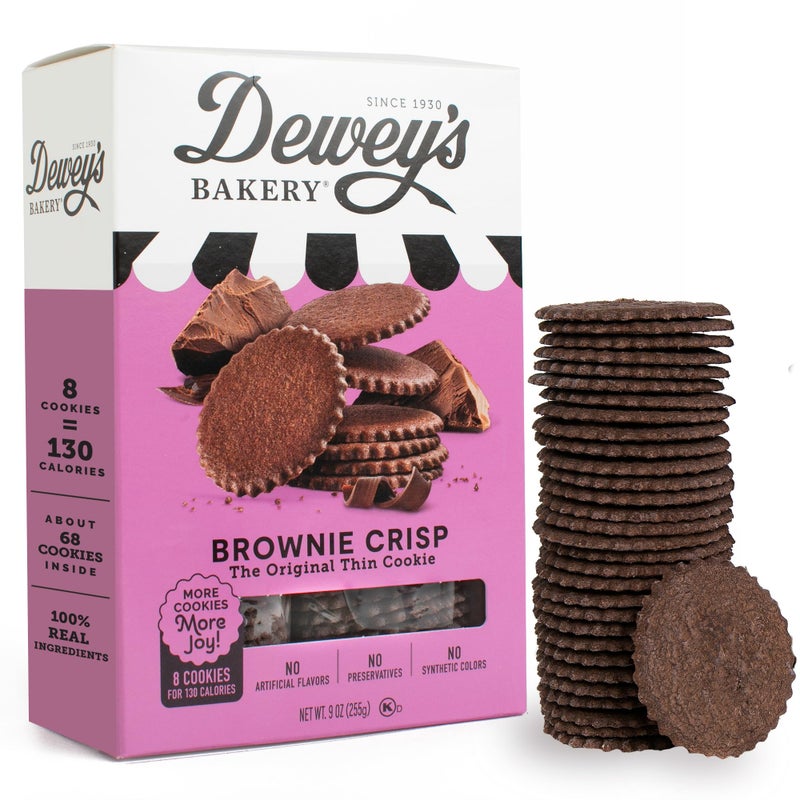 Dewey's Bakery Deweys Bakery Brownie Crisp Moravian Cookie Thins Bakery Fresh with Real Simple Ingredients Low Calorie Snack No Artificial Flavors Synthetic Colors or Preservatives 9oz Pack of 1 - Image 3