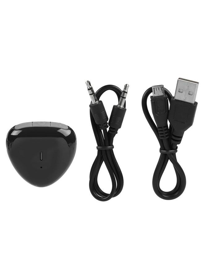 Thoraya Mini Wireless Heart-shaped Bluetooth Audio Receiver Wired Headphone Audio Adapter Black  - Image 1