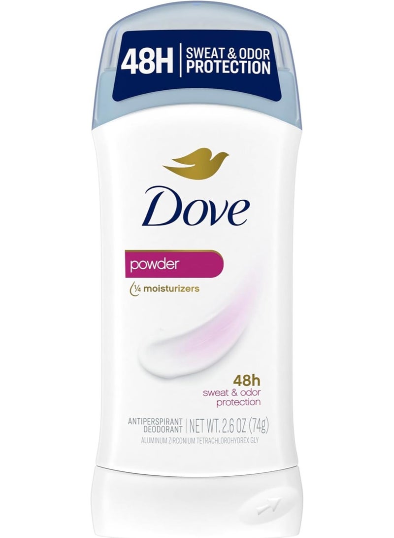 Dove Invisible Solid Antiperspirant Deodorant Stick for Women, Powder, For All Day Underarm Sweat & Odor Protection 2.6 oz
