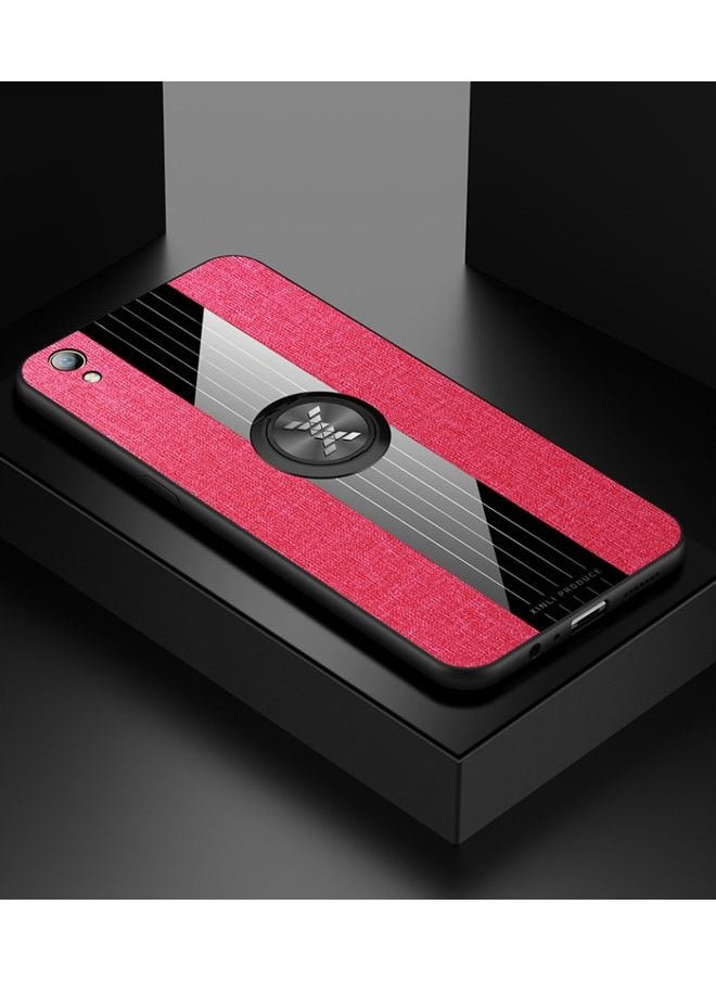 HuHa - Case Cover For OPPO R9 Plus XINLI Stitching Cloth Textue Shockproof TPU Protective Case with Ring Holder Red - Image 1