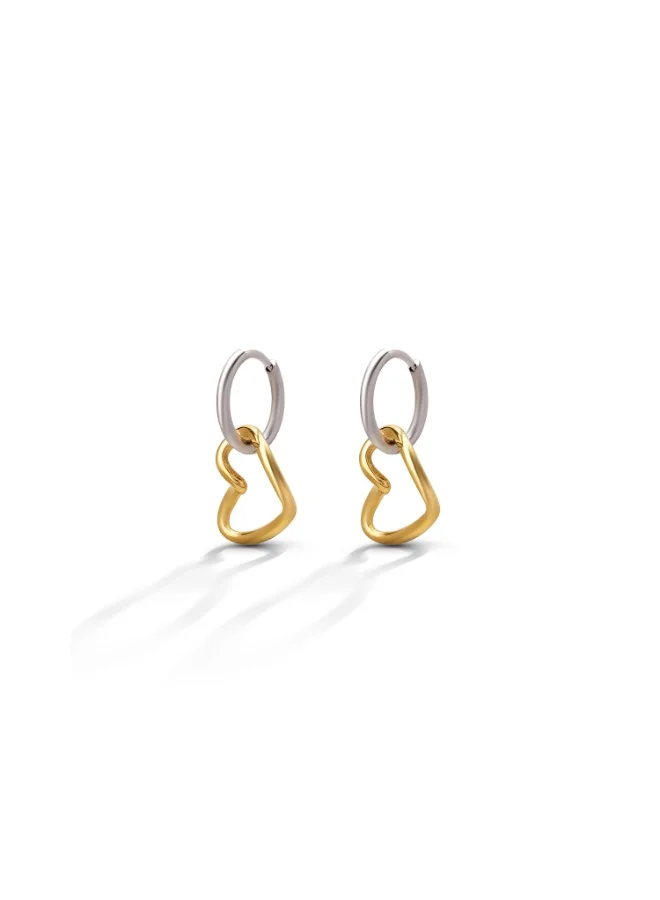 بالموناس 18K Gold Tone Plated Open Heart Hoop Earrings For Women - Waterproof & Anti-Tarnish