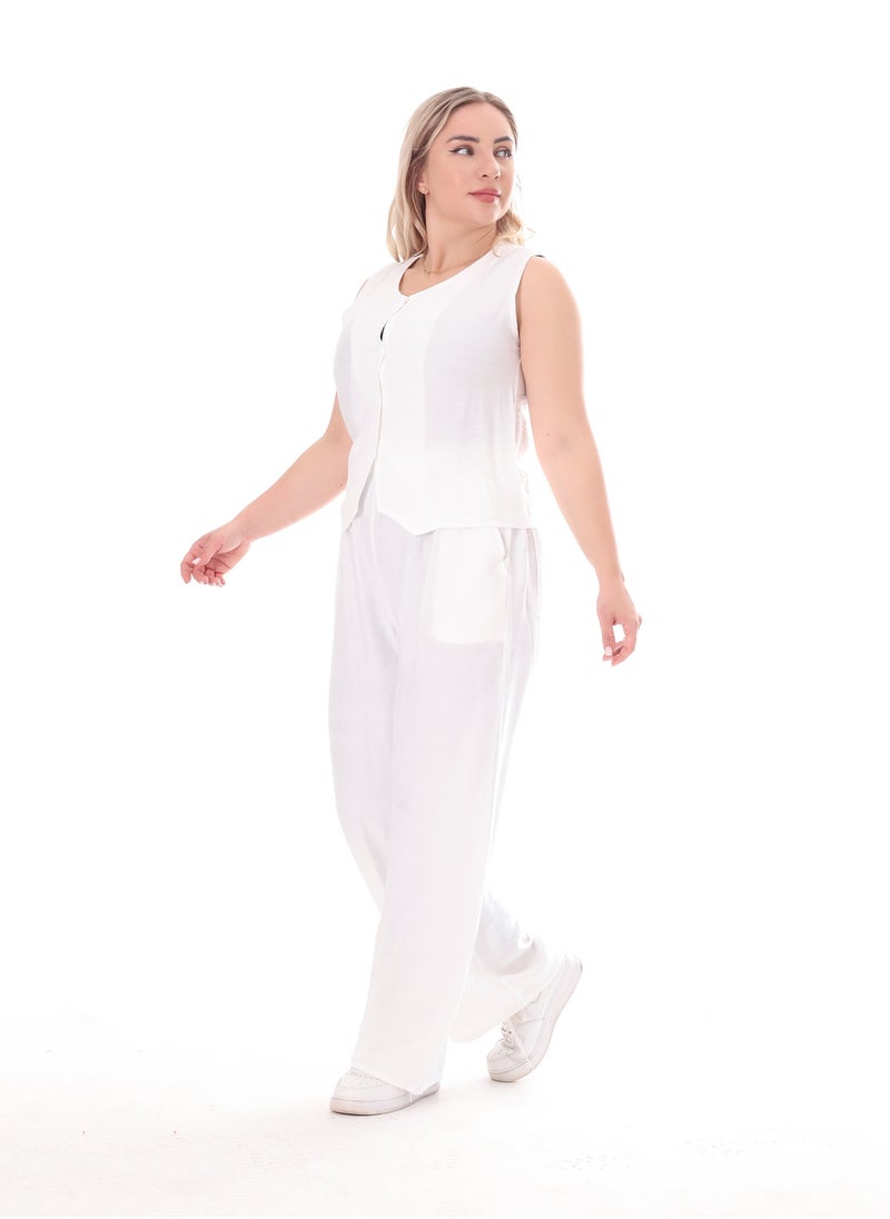 Plain women's pants set
