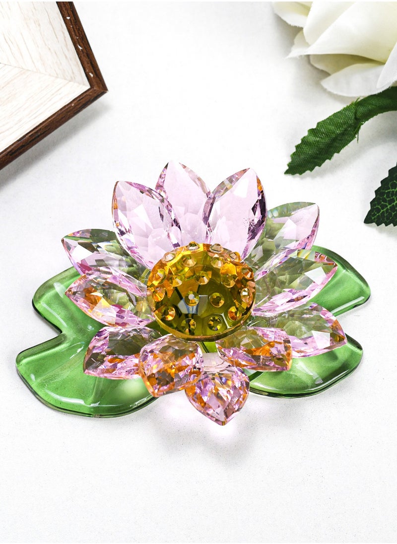 RARELY Crystal Pink Bowl Lotus Crafts Ornaments Dresser Special Ornaments To Give Mom Sisters And Friends The Best Gift  - Image 1