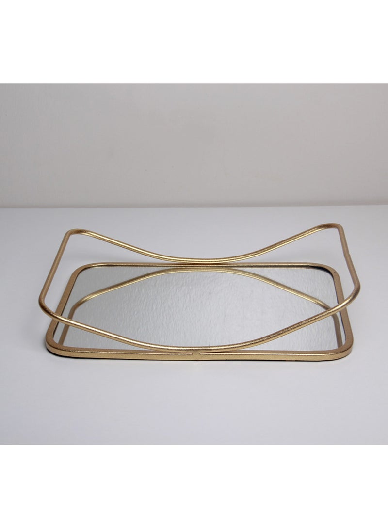 A set of two-piece golden serving trays . - Image 3