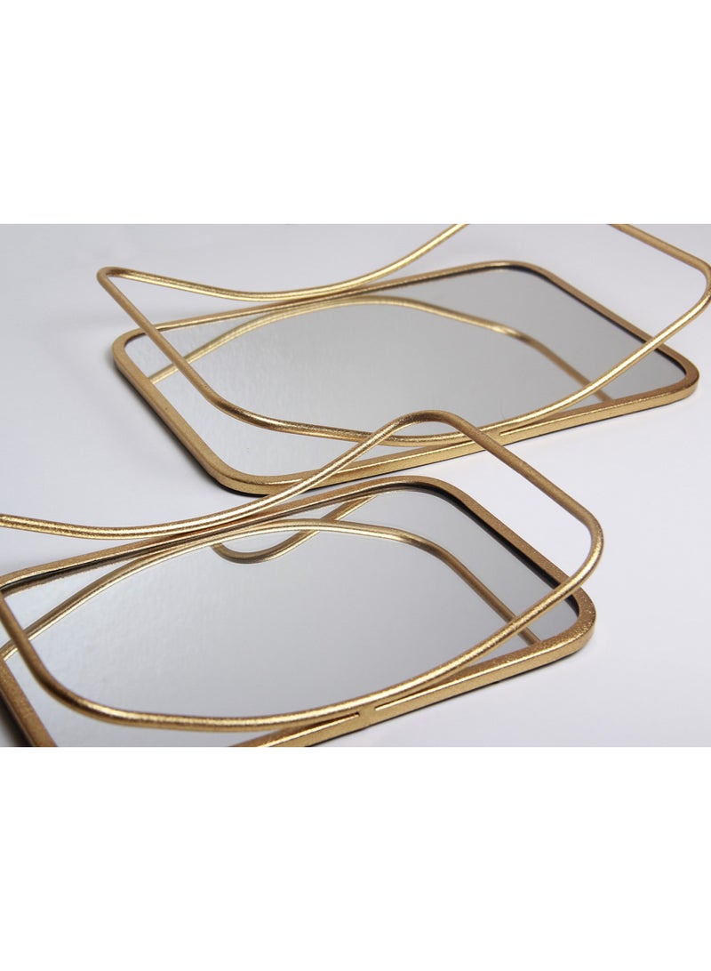 A set of two-piece golden serving trays . - Image 2