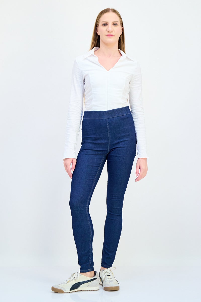 VERO MODA I Scenery By Vero Moda Women Regular Fit Washed Stretchable Jeans, Navy  - Image 4