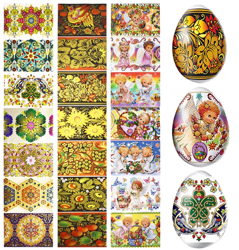 Diximus LOT 3 Thermo Heat Shrink Sleeves  Easter Egg Decorating Kit  Ukrainian Pysanky Supplies  Decorative Easter Egg Wraps  Easter Decoration Wraps Pysanka Pysanky  for 21 Easter Eggs - Image 3
