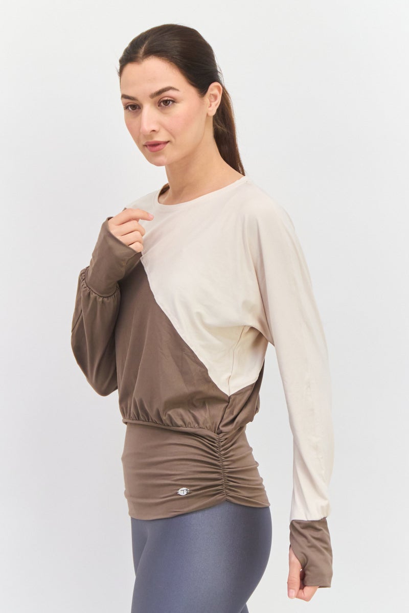 Tahari Sports Women Sportswear Fit Long Sleeves Outdoors Top, Multicolor - Image 2