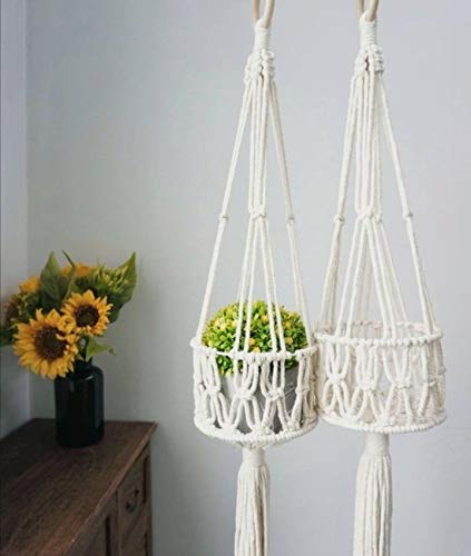 Zippy Flora Cotton Plant Hanger for Balcony, Off-White, 36-38 Inch ,Single Piece - Image 1
