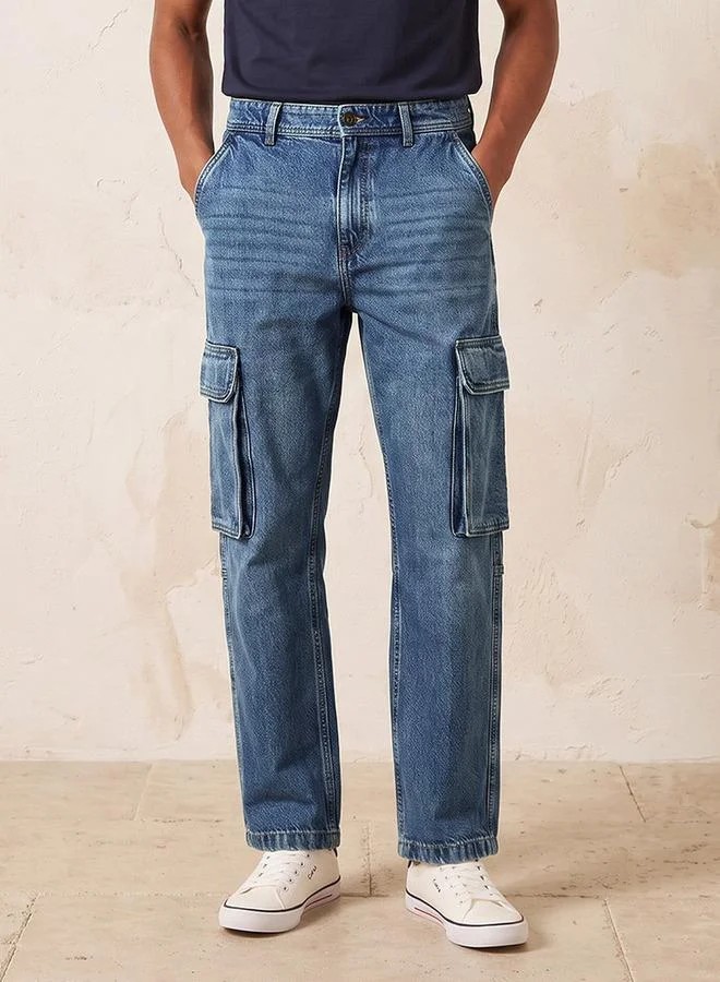 Splash FAV Denim Relaxed Fit Cargo Jeans